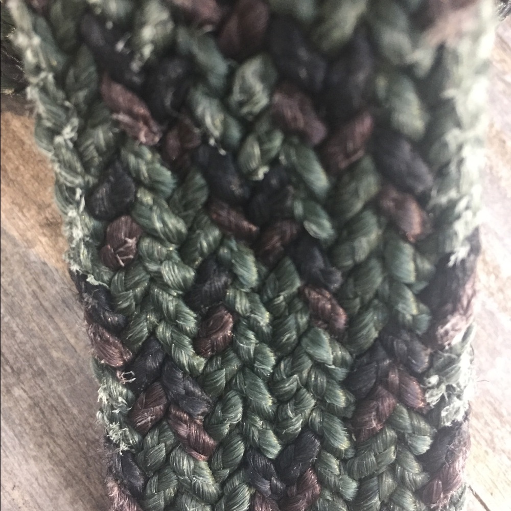 Woven shades of green webbed  vintage statement belt - Picture 2 of 6